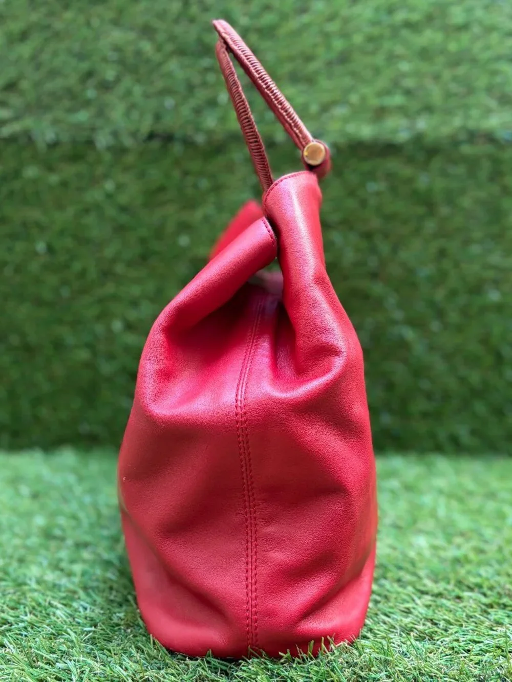 Vintage Celine Red Leather Top Handle Bag